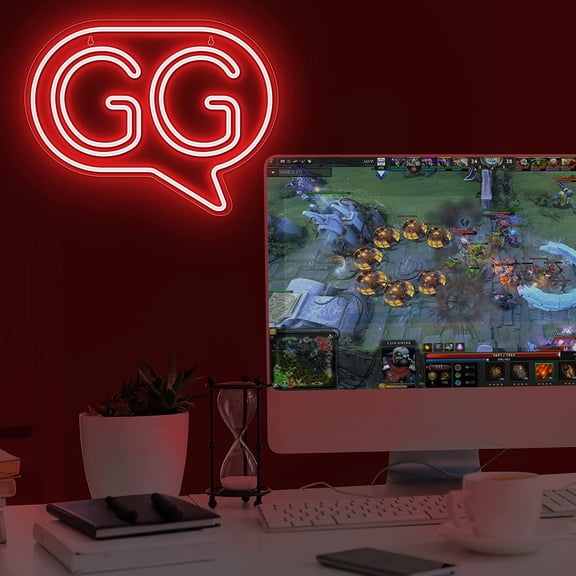 YJYASX-GG Neon Sign - Gamer Neon Lights for Gamers/Streamers - Gaming Neon Sign for Game Room, Bedroom, Game Zone, Man Cave Decor - Gift for PC/Video Gamers - 16.5 x 12.8-inch Gaming Light