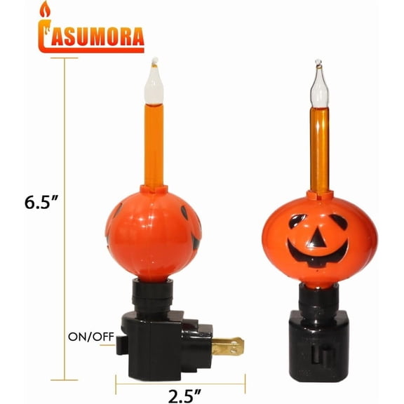 YJYASX-Halloween Night Light, Bubble Night Light Plug in LED Pumpkin Jack O' Lantern, Halloween Decor Indoor for Party Kids Gift with Swivel Plug, Bubbling Glitter Bulb, Orange Liquid