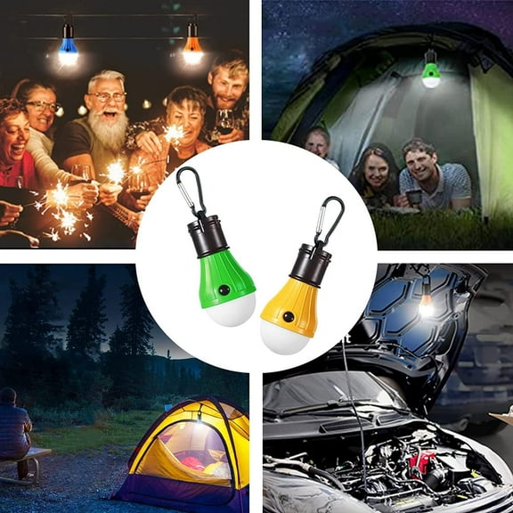 YJYASX-LED Camping Tent Lantern, Portable Outdoor Waterproof Emergency Light Bulb, Battery Powered with Clip Hook, Super Bright, for Hiking, PartyCamping, Fishing, Power Failure (5 Packs, Multi-Color