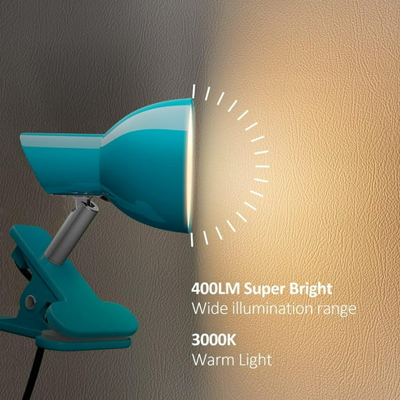 YJYASX-LED Clip lamp,5W Super Bright Desk Light, 330 Rotation Small Lamp with Clamp on Desk/Table/Bed Headboard/Cupboard Home Lighting, Modern and Save Space Illumination Powerful Lamp Blue
