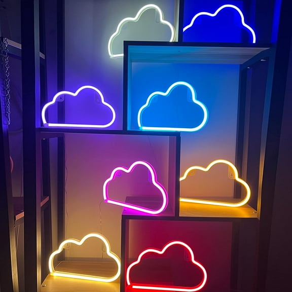 YJYASX-LED Cloud Neon Light for Wall Decor, Battery or USB Powered Sign Shaped Decoration Wall Lights for Bedroom Aesthetic Teen Girl Kid Room Christmas Birthday Wedding Party