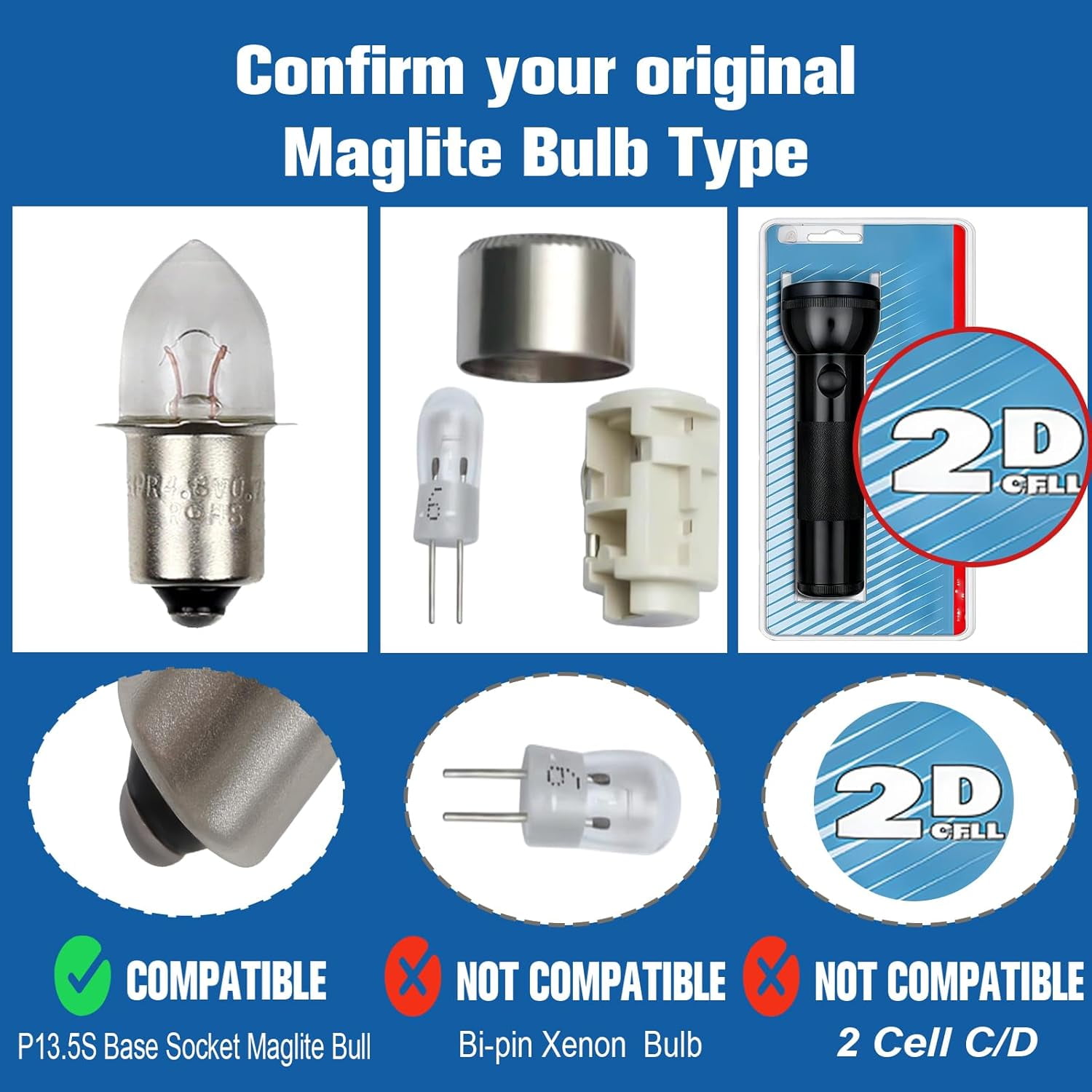 YJYASX-LED Conversion Kit for Maglite LED Bulb 3-16 Cell C/D, 3W DC 4 ...