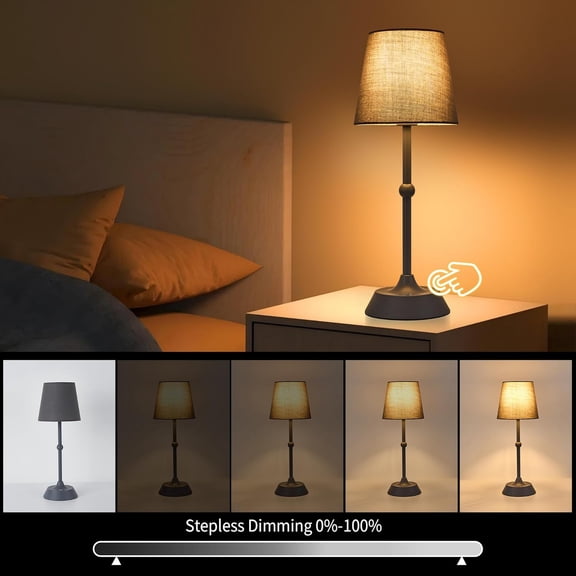 YJYASX-LED Cordless Grey Table Lamp Portable Dimmable Desk Lamp 6000mA Battery Powered Touch Control Table Lamp Dining Room,Bedroom,Bar,Camping,Balcony.