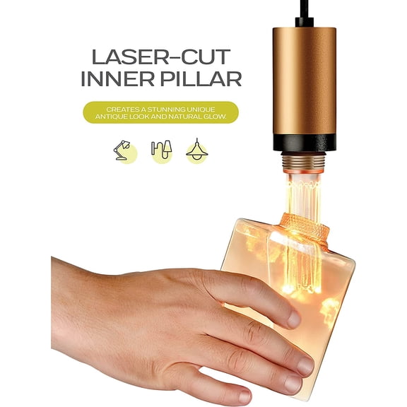 YJYASX-LED Decorative Light Bulb | ICE Style Shaped Vintage Edison Large Light Bulb for Home,Table Lamp, Pendant Lighting | 3.5W Warm White 2200k Amber, Dimmable, E26 Base Unique Decorative Bulbs