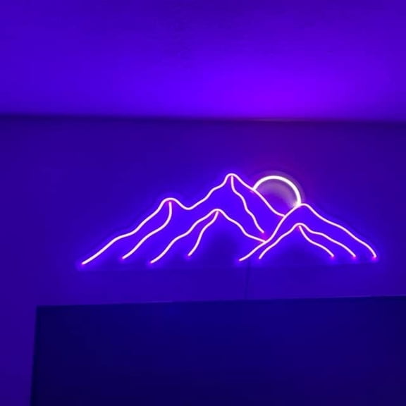 YJYASX-LED Decorative Lights USB Mountains Sunrise Sunset Led Neon Signs Home Decoration Wall Art Holiday Gift Brightness Adjustable 16.5''x11.8''