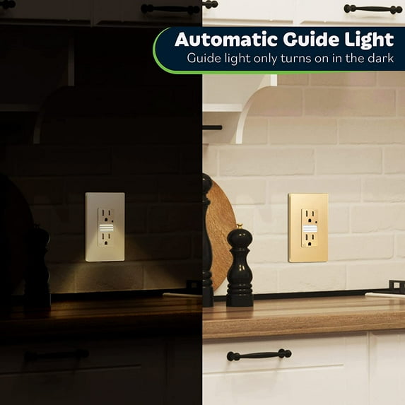 YJYASX-LED Guide Light Receptacle with Automatic Daylight Sensor, Night ...