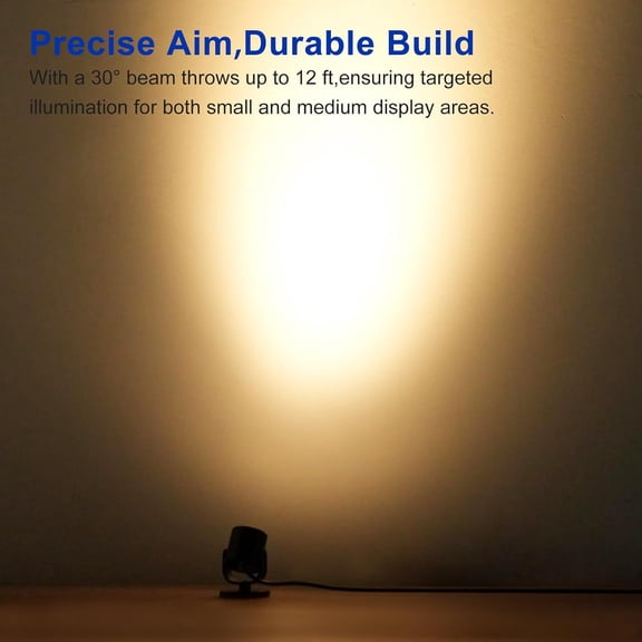 YJYASX-LED Spot Light Indoor 2W 360 Degree Rotating USB Powered Mini Display Spotlights Accent Lights for Display,Paintings,Pictures,Plants,Shelves, Cabinets,Posters, Showcase(Warm White, 1 Pack)