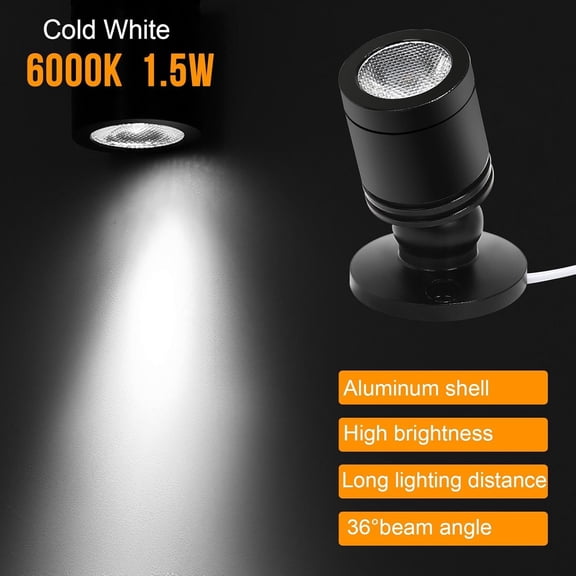 YJYASX-LED Spot Light Indoor Little Mini Spotlight Accent Lights for Display, Paintings, Pictures, Plants, Jewelry, Shelves, Cabinets, Posters, Showcase(Cold White 4 Pack Dimming&Timing)