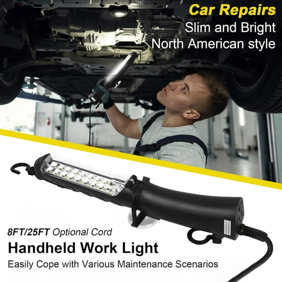 YJYASX-LED Trouble Light, Drop Light Automotive with Strong Magnet, Swivel Hook, ETL Listed, 16 AWG Corded Work Light for Workshop, Car Repair, Machinery