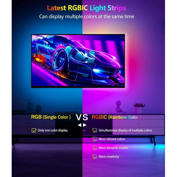 YJYASX-Led Lights for Bedroom, 33ft Led Chasing Effect Dream ICRGB Light Strip, USB Smart Light Strips APP Control Music Sync Color Changing Led Strip Lights with Remote for Home christmas Decoration