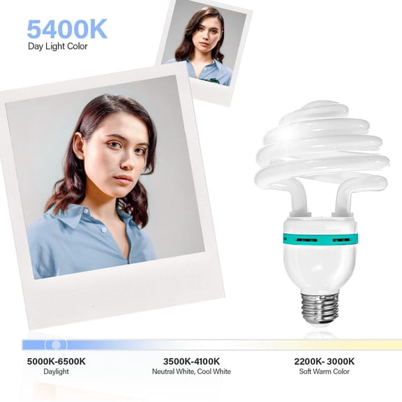 YJYASX-LimoStudio 3Pack 30W 5400K CFL Fluorescent Bulbs Soft White Cool Day Light Umbrella Shaped Style Bulb E26 (Medium) Base for Photography Photo Video Studio Lighting, AGG3240