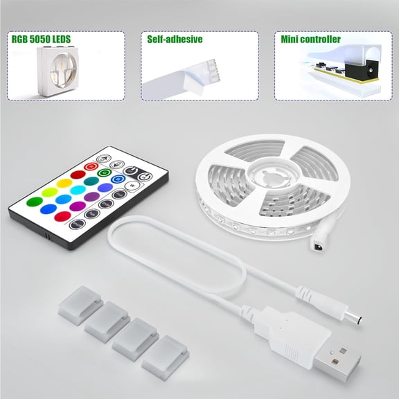 YJYASX-Maylit ICRGB TV LED Backlight, App Control Lights for 37-70in Monitor, Music Sync Color Changing Strip Lights for Home Decor, USB Powered Gaming Accessories for Bedroom Room Decor