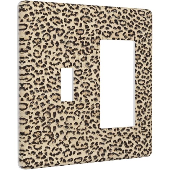 YJYASX-Outlet Covers Animal Print Leopard Print Yellow 1 Toggle 1 Rocker Combination Decorative Wall Plate Electrical Switch Plates Light Switch Cover Plate for Bedroom Bathroom Decor
