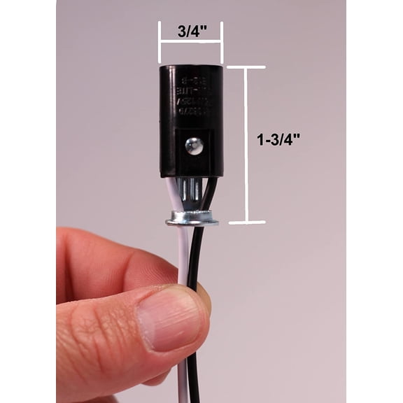 YJYASX-Pack of 12 - Candelabra Base Lamp Holder Light Socket, Keyless Phenolic, 6 Inch Wire Leads, for E12 Incandescent LED Light Bulbs