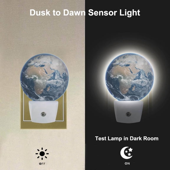 YJYASX-Planet Plug-in Nightlight Earth with Continents Oceans Plug-in Nightlight Energy Saving 0.5W LED Lighting for Boys Girls Men Women