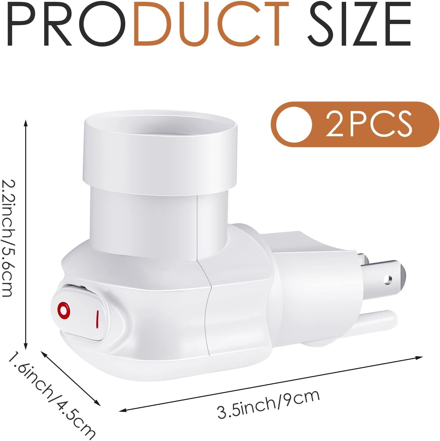 YJYASX-Plug in Light Socket, Outlet to Light Socket Adapter 3 Prong 360 ...