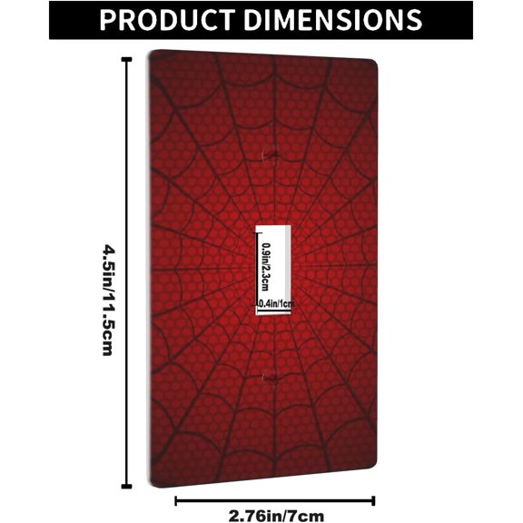 YJYASX-Red Spider Web Light Switch Cover Plates Decorative Single Toggle Wall Plate, 1 Gang Lightswitch Cover Standard Size 4.5 x 2.76 Inch for Teen Boys Room