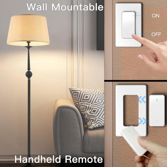 YJYASX-Remote Control Light Bulb Socket, 656ft RF Range, Expandable UL Certified E26 Adapter Wireless Switch for Pull Chain, Ceiling, Garage and Porch Lights, No WiFi Required