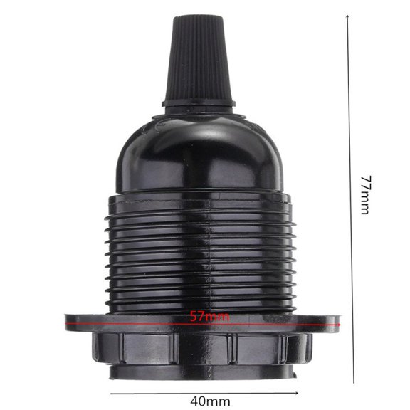 YJYASX-Replacement 2 Pack E26 E27 Bakelite Black Color Medium Base Light Socket Keyless DIY Vintage Style Edison Lamp Holder Insert Light Bulb or Lampshade