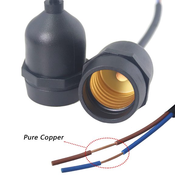 YJYASX-Rextin 5pcs E26 E27 Waterproof Medium Base Light Lamp Sockets Fully Sealed Rainproof Bulb Lamp Holder 250V 660W