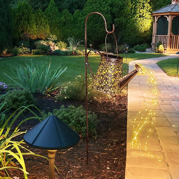 YJYASX-Solar Lights Outdoor Decorative, Metal Solar Watering Can Lights Waterproof, Large Hanging Garden Decor Yard Lights Outside Patio Lawn, Gifts for Mom Grandma Women Birthday Christmas