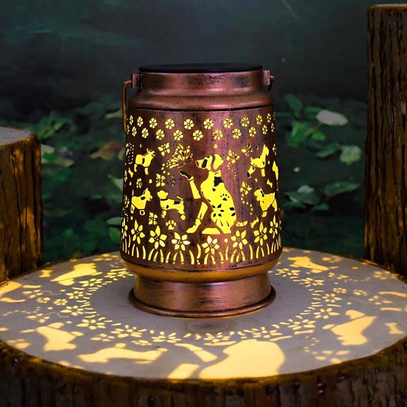 YJYASX-Styleonme Dog Lover Solar Light, Mother's Day Lantern Gift for Mom Grandma Women Sister, Hanging Image Dogs Lanterns, Yard Corridor Garden Decor, Thanksgiving Day, Birthday Gifts
