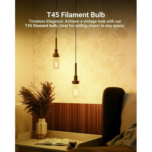 YJYASX-Sunco 6 Pack T45 Edison Bulbs, E26 LED Bulb 60 Watt Equivalent, Filament Vintage Light Bulbs, Clear Decorative Tubular Light Bulb, 7W, 2700K Soft White, Dimmable, 700 LM, Medium Base, Wet Rate