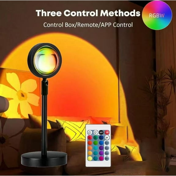 YJYASX-Sunset Lamp Projector Led Lights for Bedroom Night Light RGB Lights Sun Sunlight Sunrise Lamp 10w 360 Rotation Mood Lighting Home/Room Decor Christmas Gifts for Women,Desktop Remote