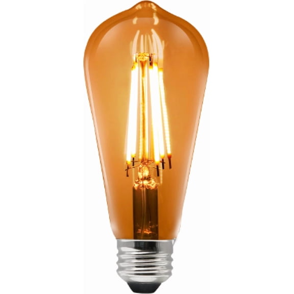 YJYASX-Sylvania WiFi LED Smart ST19 Amber Finish Light Bulb, 3.5W Efficient, for Alexa/Google Assistant, 2000K, No Hub Required - 1 Pack (75802)