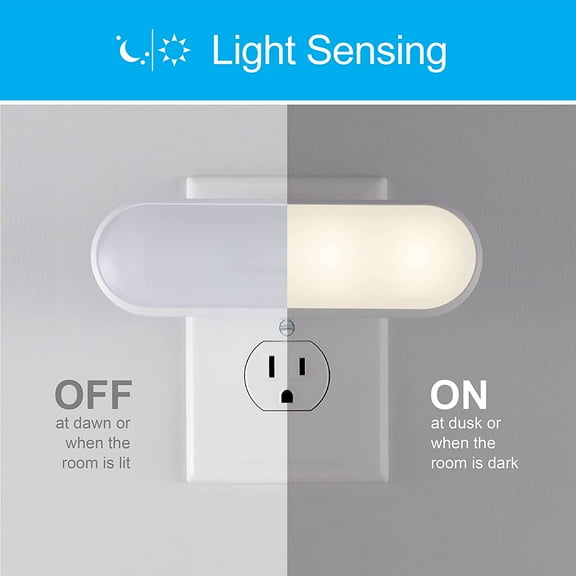 YJYASX-Ultrabrite LED Light Bar Night Lights Plug Into Wall Room Decor Ambient Lighting Dusk to Dawn Sensor Bright Nightlight, White, 100 Lumens, 1 Pack