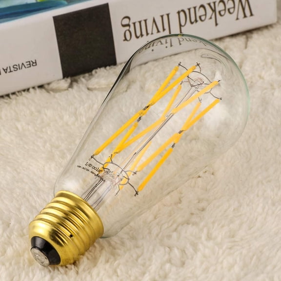 YJYASX-Vintage 10W LED Edison Bulb Dimmable, 100W Equivalent Antique Style Filament Light Bulbs, Clear Glass, Warm White 2700K, 1200LM, E26 Base, Decorative, 360 Degrees Beam Angle, Pack of 4.