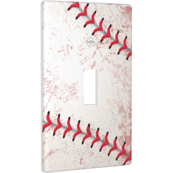 YJYASX-Vintage Baseball Sports Light Switch Cover Decorative Single Toggle 1 Gang Wall Plate Board Wallplates For Teens Boy Room Farmhouse Bedroom Bathroom Art Decor