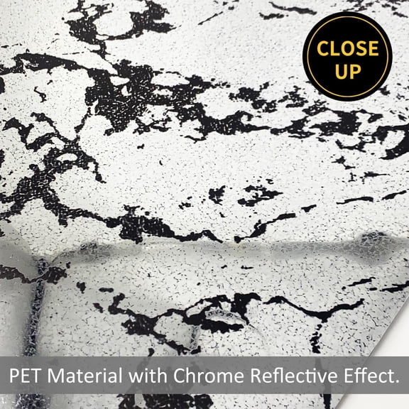 YJYASX-Vintage Foxed Paint Antique Chrome Reflective Style Wallpaper, Grunge Peel and Stick Contact Paper for Wall Furniture Vanity Dresser Home Decor, 15.35"x39.37"