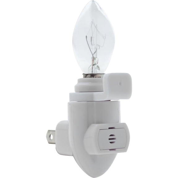 YJYASX-White Auto On Sensor Plug in Night Light Module Includes 3 Bulbs and 3 Plastic Clips, Great for Making Your Own Decorative Night Lights, Pack of 3