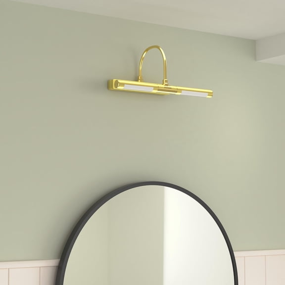 YJYASX-Wireless Battery Powered Bright LED Picture Light with Remote Control, 13 Inch Swivel Light Head with 3 Lighting Modes, Dimmable Lamp for Painting Photo Portrait Art Picture Frame, Gold