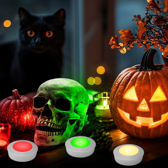 YJYASX-Wireless LED Puck Lights with RF Remote(6-Pack), Battery Operated Under Cabinet Lights, Color Changing Stick On Lights,Dimmable Tap Light with Timmer for Closet Bedroom Kitchen Drawer Counter