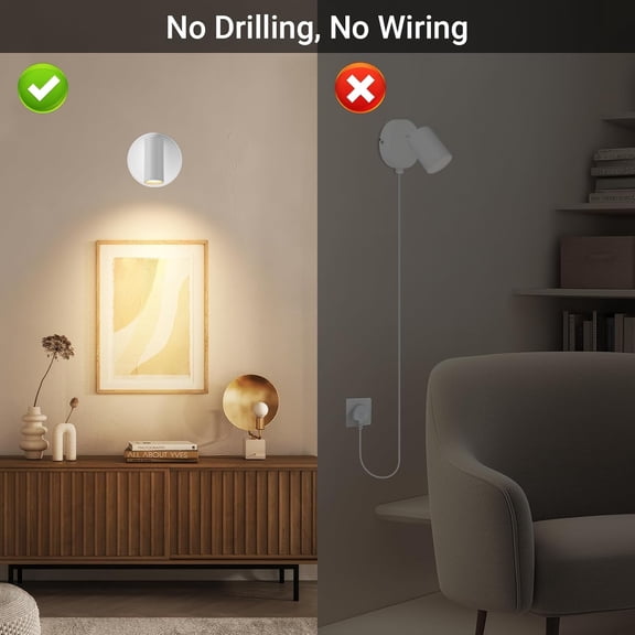 YJYASX-Wireless Led Spotlight Indoor, Plant Spotlight Indoor with Remote Dimmable, 350 Rotate, Rechargeable Uplighting Battery Powered Ceiling Light for Artwork Painting Plant Picture Lights-White