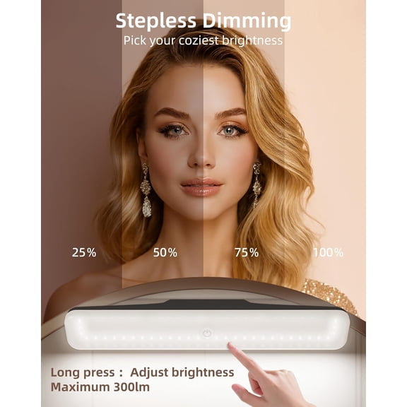YJYASX-Wireless Makeup Light 2 Pack, Vanity Lights for Mirror,Bathroom Mirror Light, Rechargeable, 3 Color Temperatures, Stepless Dimming, Touch Control, Adjustable Angle, Black, Women's Gifts
