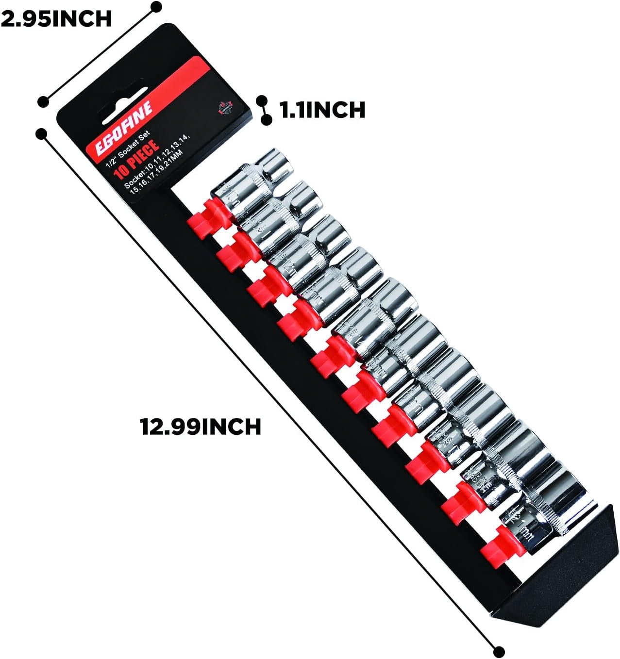 YJYCSAH-10PCS 1/2\u201d Drive Standard Socket Set,Shallow and Metric ...