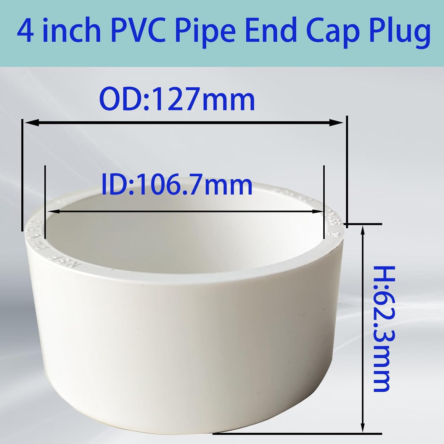 YJYCSAH-2PCS 4inch White PVC Pipe End Cap Plug, PVC Pipe Plug Socket ...