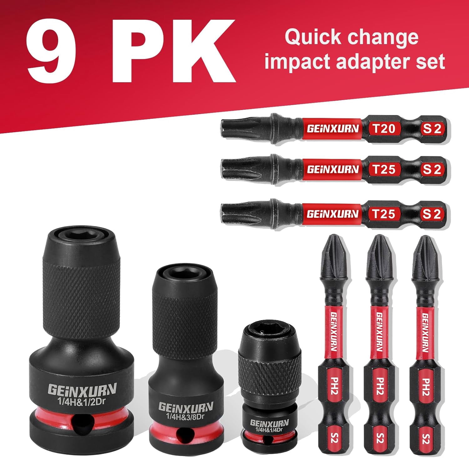 YJYCSAH-3PCS Impact Screwdriver Bit Holders Include 1/2-inch, 3/8-inch ...