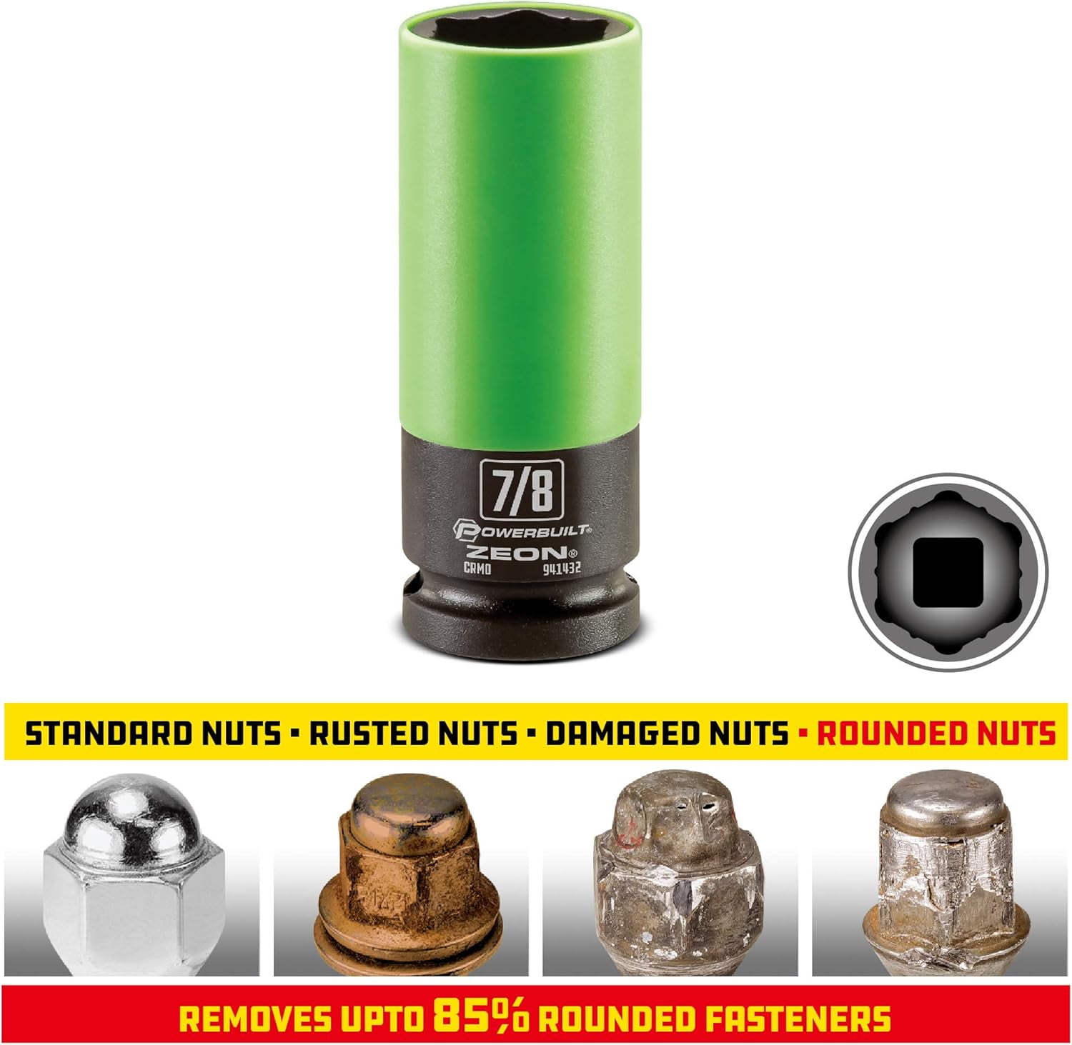 YJYCSAH-7/8 in. Zeon Lug Nut Socket Set for Damaged Lug Nuts - 941432M ...
