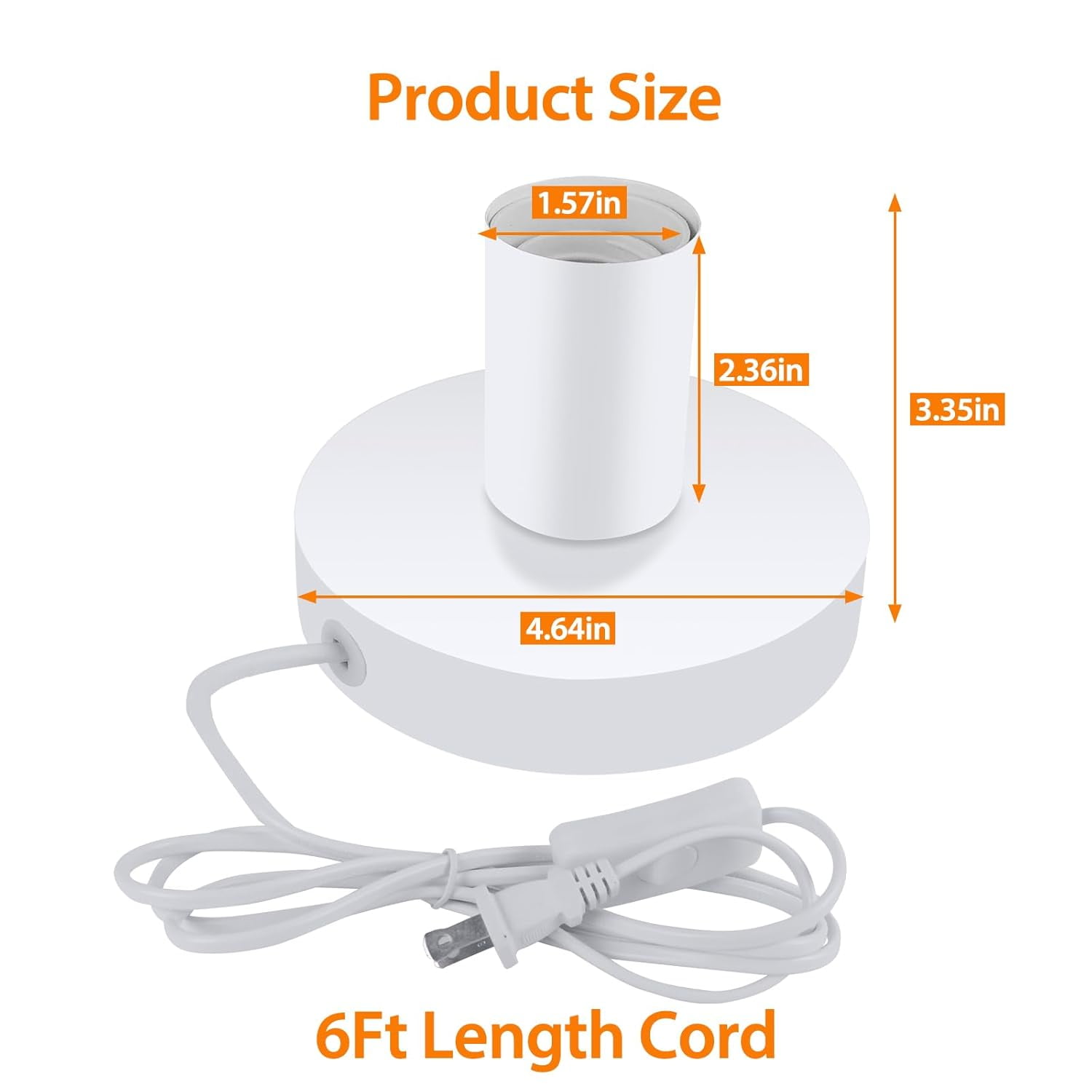 YJYCSAH-Industrial Table Lamp Base 2pcs, E26 Socket with Extension Cord ...