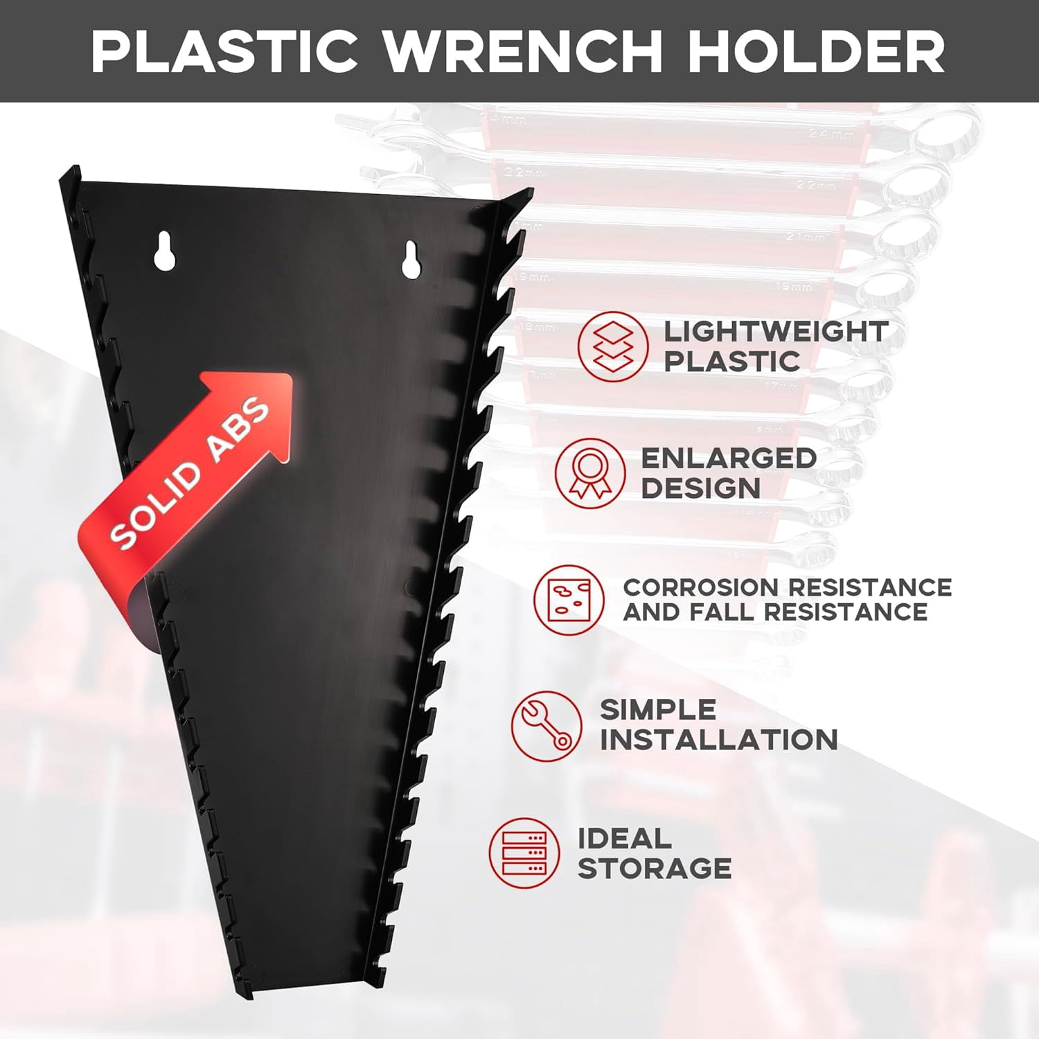 Large Wrench Rack YJYCSAH-Plastic Wrench Organizer, Premium High-density Wrench Holder ...