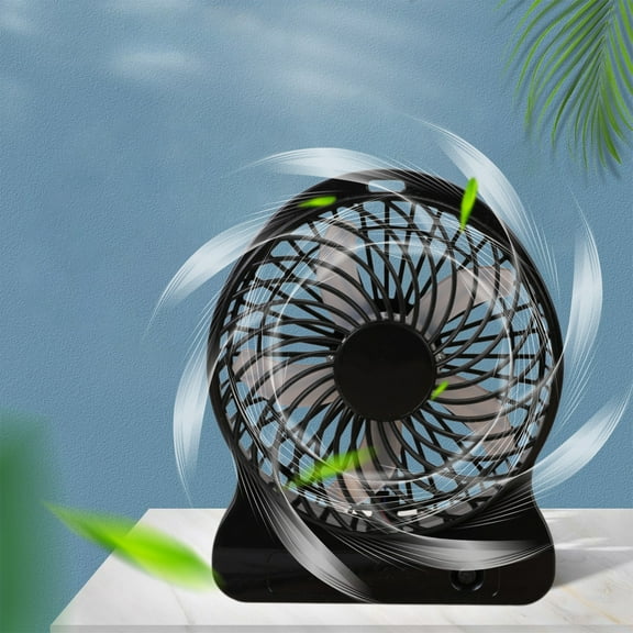 YJYGSQ USB Desk Fan - 6.69 Inch Portable Table Fan with 3 Speeds - 2000mAh Rechargeable Battery Operated - Quiet 35dB Office Bedroom Cooling Fan (Black/Blue/Pink)