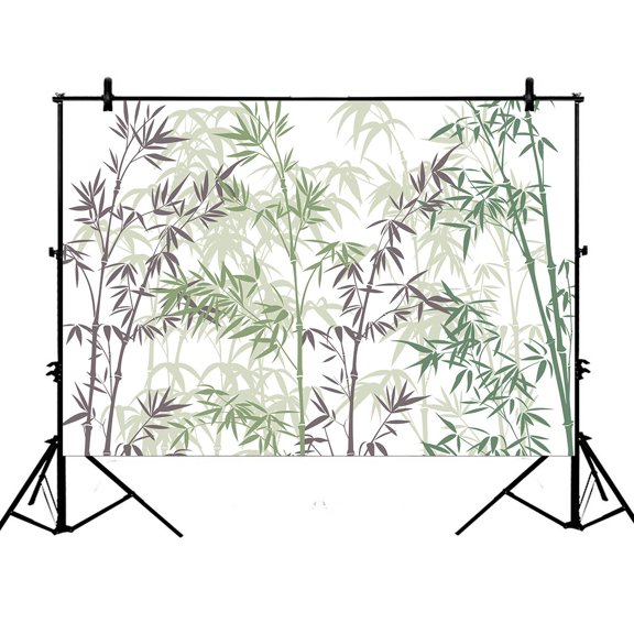 YKCG 7x5ft Forest Painting Bamboo Photography Backdrops Polyester Photography Props Studio Photo Booth Props