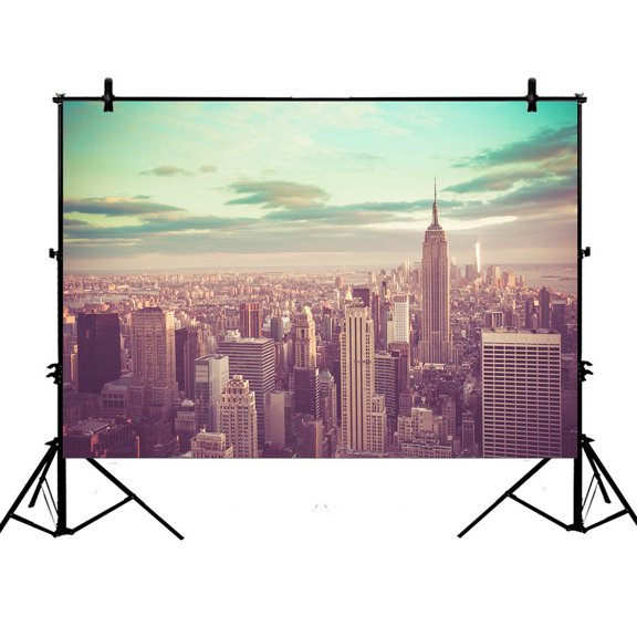 YKCG 7x5ft New York City Skyline Famous City Landmark Photography Backdrops Polyester Photography Props Studio Photo Booth Props