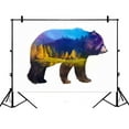 thumbnail image 1 of YKCG 7x5ft the Grizzly Bear Creative Mystric Autumn Forest Trees Photography Backdrops Polyester Photography Props Studio Photo Booth Props, 1 of 3