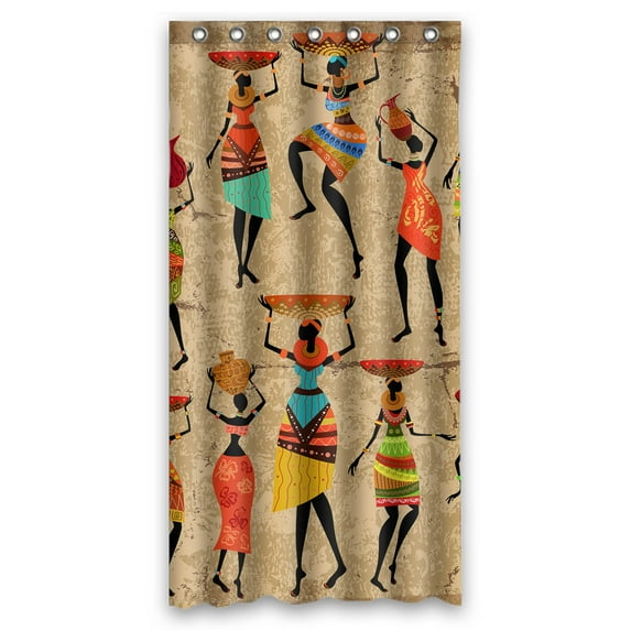 YKCG African Art Afro American Women History and Culture Waterproof Fabric Bathroom Shower Curtain 36x72 inches