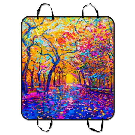 YKCG Autumn Forest Red Yellow Tree Leaves Pet Seat Cover Car Seat Cover for Pets Cargo Mats and Hammocks for Cars Trucks and SUVs 54x60 inches